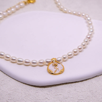 Vintage Bohemian Floral Round Pendant Necklace Women Fashion Chain Jewelry
