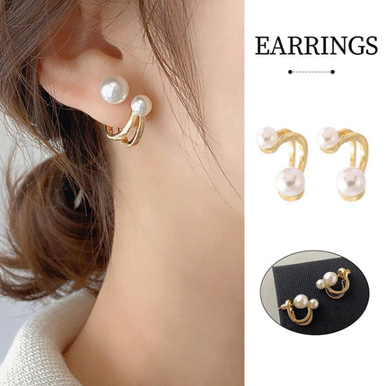 Vintage Pearl Earrings Studs Elegant Jewelry for Women Classic Fashion Accessory