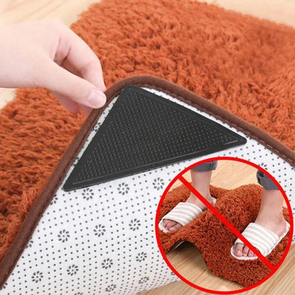 4/8/16PCS Carpet Mat Grippers Anti Slip Rubber Rug Sticker Skid Tape Reusable - Aimall
