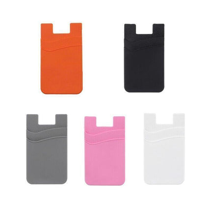Silicone Mobile Phone Back Double Layers Card Holder Wallet 3M Stick On Adhesive - Aimall
