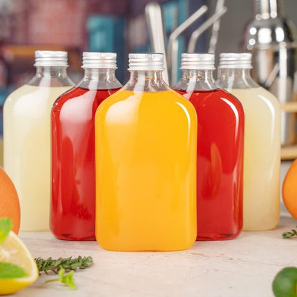 20x Clear Plastic Juice Bottles 250ml 350ml Reusable Milk Tea Beverage Bottles