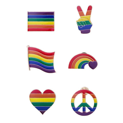 LGBTQ Rainbow Pride Brooch Equality Lapel Pin Ally Badge Gay Lesbian Support