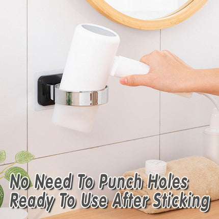Hair Dryer Holder Rack Sturdy Wall Mount Toilet Bathroom Steel Stand Storage
