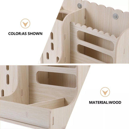 Wooden Feeder Stand Rabbit Guinea Chinchilla Food Basin Multi-Function Kettle