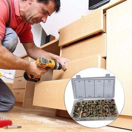 95PCS Carbon Steel Rivet Nuts Flange Blind Nutserts M6 - M12 Rivnut Kit - Aimall