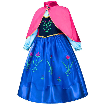 Girls Dress Frozen Anna Long Sleeve Princess Dress AU - Aimall