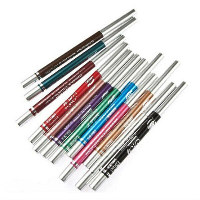 12 Colours Eyeliner Pencil Cosmetic Tool Makeup Pen Set Eye Shadow Glitter - Aimall