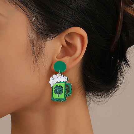 Coloured Geometric Acrylic Stud Earrings Trendy Fashion Jewelry Accessories