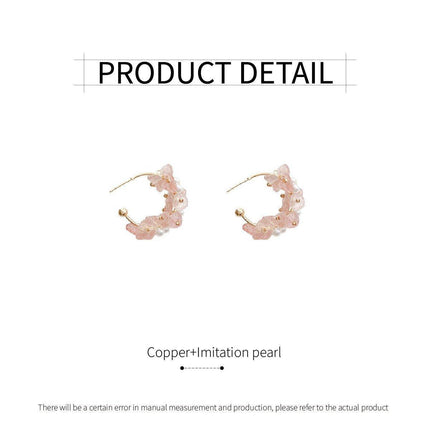 Handmade Colourful Gravel Bead Drop Earrings Women Girls Trendy Fashion