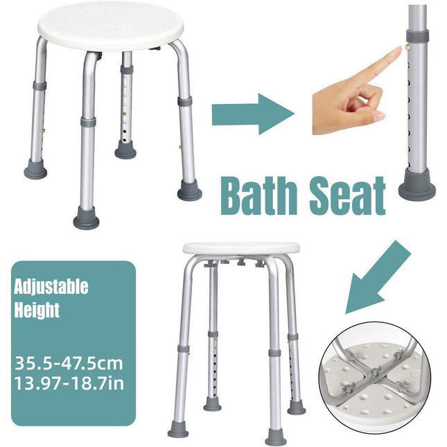 Non Slip Bath Chair Elderly Bathroom Stool Toilet Seat Secure Shower Bench