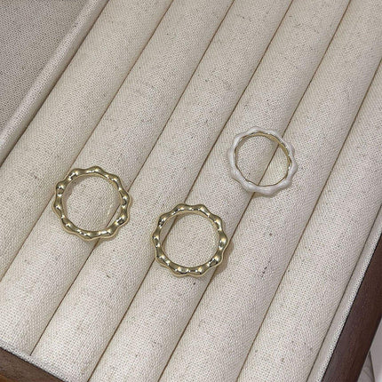 Painted Oil Round Irregular Simple Three-piece Ring