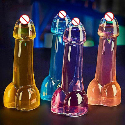 4Pcs Penis Shaped Wine Glass Cup Whiskey Glasses Drinking Cocktail Party Bar - Aimall