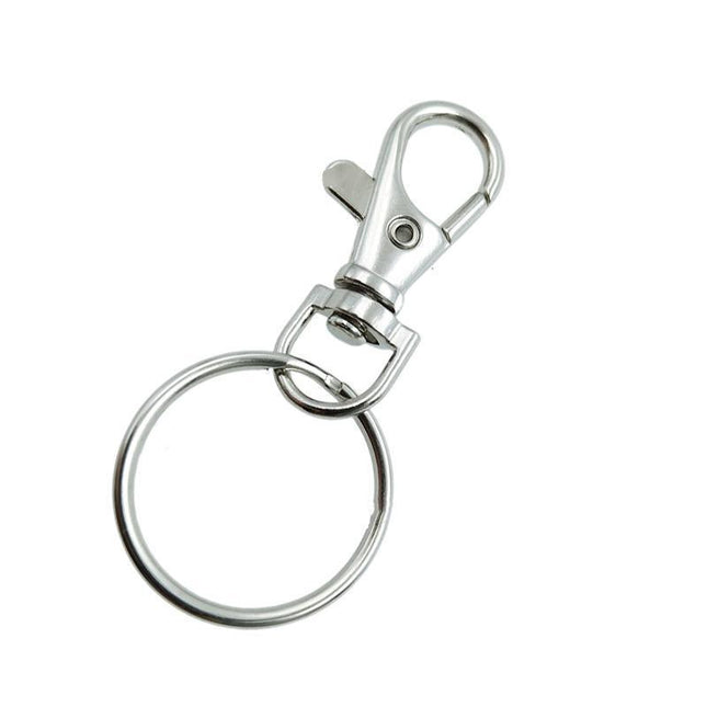20X Swivel Lobster Clasp Clips Hook Alloy Key Ring Split Keychain Durable - Aimall