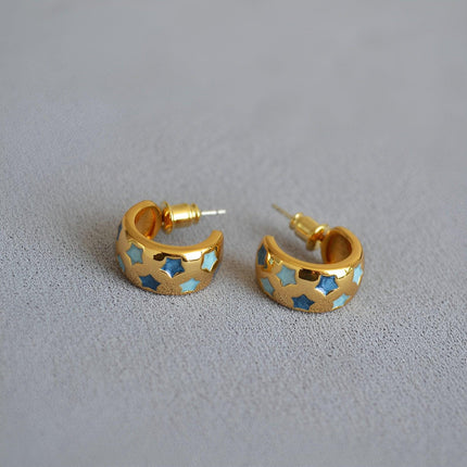 Blue Star Airy Earrings Trendy Fashion Jewelry for Women Elegant Gift Ideas