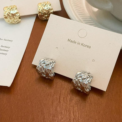Girl Stud Earrings Korean Style Earrings Metal Ear Studs Women C Shape Earrings - Aimall