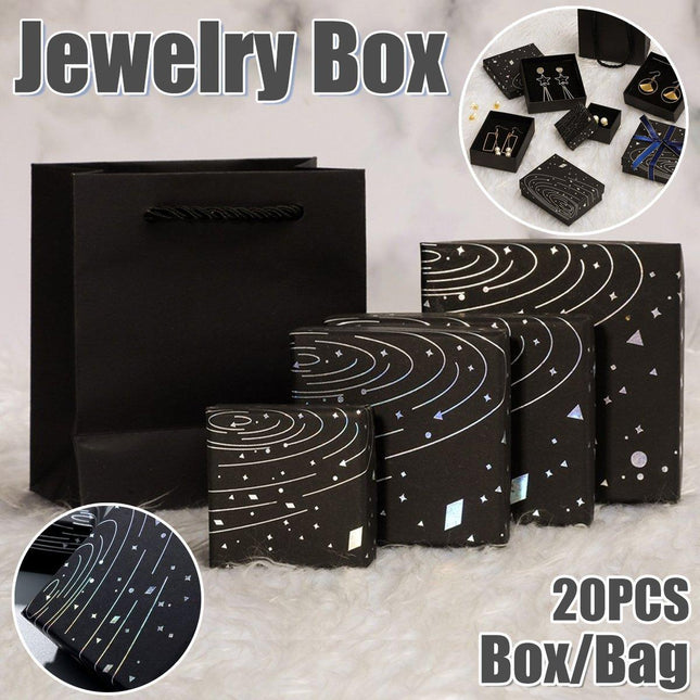 20x Holographic Silver Foil Jewelry Box for Earrings Bracelets Rings Packing Box
