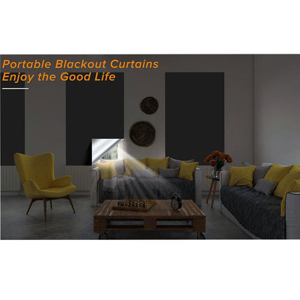 Portable Blackout Curtains for Sunscreen Window Shades Light Blocking Drapes