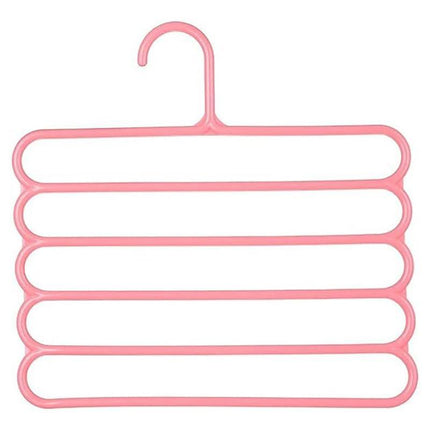 5pcs 5 Tier Trouser Rack Multifunctional Hanging Wardrobe Scarf Tie Hanger Set