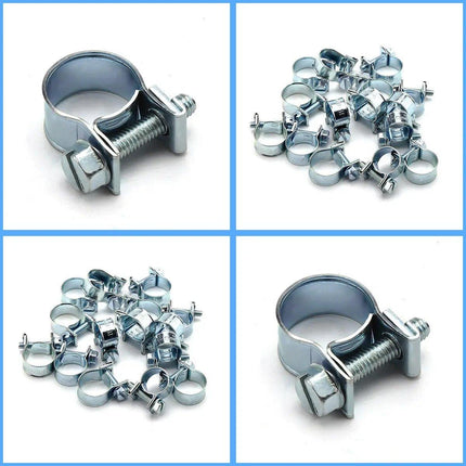 10pcs Galvanized Iron Fuel Hose Clamps For Automobile Air Pipe Secure Grip
