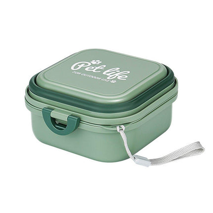 2 in 1 Outdoor Portable Pet Dog and Cat Food Water Bowl for Travel and Hiking