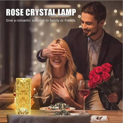 LED Crystal Table Lamp Diamond Rose Bar Night Light Touch Atmosphere Bedside HOT - Aimall