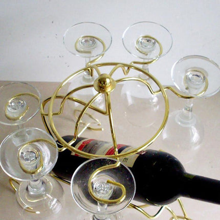 Iron Wine Bottle Holder Rack Wine Cooler Stand Decorative Storage Display