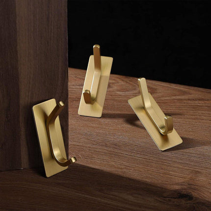 4pcs Stainless Steel Adhesive Hook Towel Hook Bathroom Kitchen Door Coat Hook