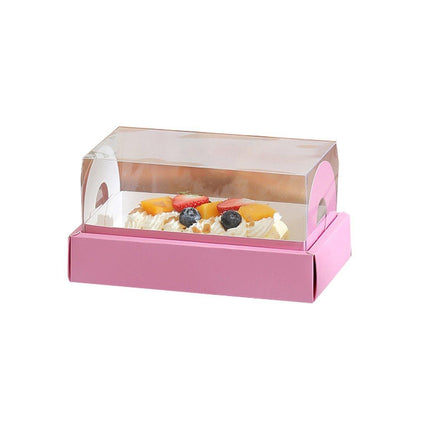 20pcs Transparent Long Cake Roll Packing Boxes Clear Dessert Bakery Containers