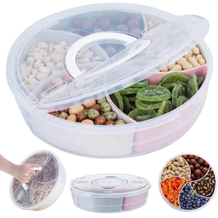 Transparent Round Fruit Plate Living Room House Plastic Serving Tray Organizer