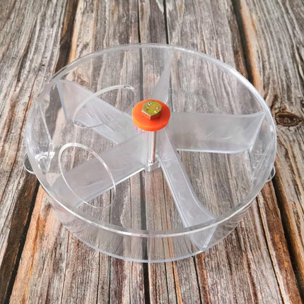 Parrot Foraging Toy Bird Chew Wheel Food Dispenser Divider Box Cage Accessory