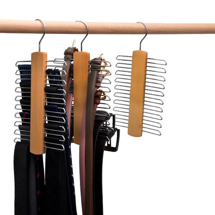 2PCS Double Hook Silk Scarf Towel Rack Organizer Tie Hanger Closet Storage