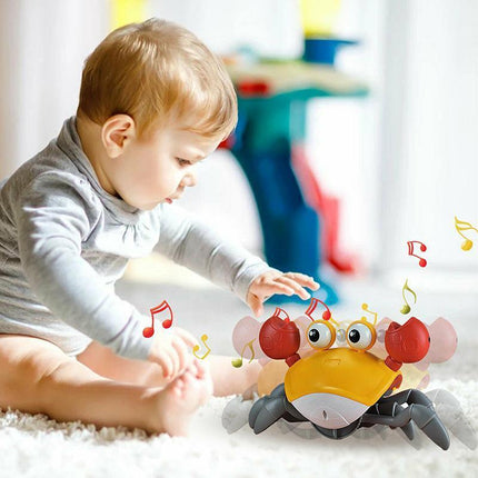 Electric Music Crawling Crab Baby Toy LED Light Up Kids Toddler Interactive Toys - Aimall