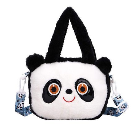 Kids Cartoon Panda Crossbody Bag Plush Ladies Shoulder Bag Cute Panda Design