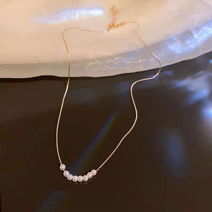 Gold Geometric Pearl Necklace Simple Elegant Temperament Daily Versatile Gift