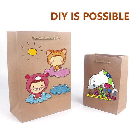 25pcs Paper Gift Bags Handbag Kraft Party Favor Bags Wedding Packaging Set