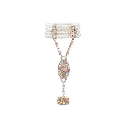 Exotic Sapphire Tassel Headwear Antique Dancer Pendant Hair Accessories Necklace