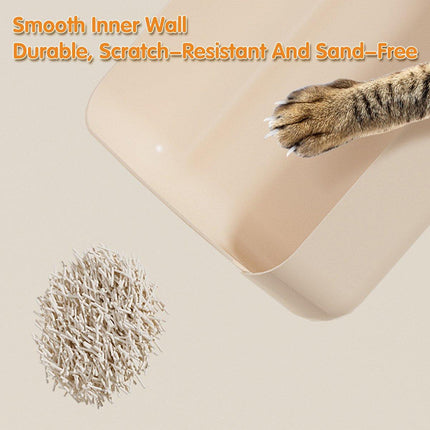 Plastic Fully Enclosed Cat Litter Box with Drawer Odor Control Litter Pan Cats