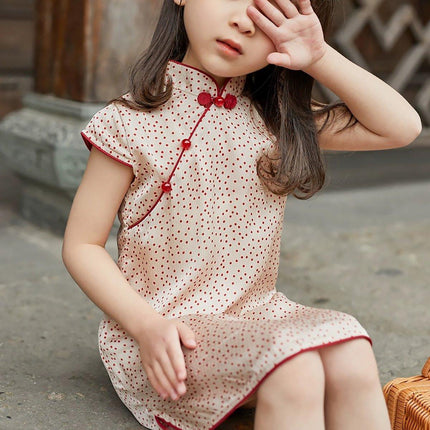 Chinese Style Dress Summer Girl Cheongsam Dress Traditional