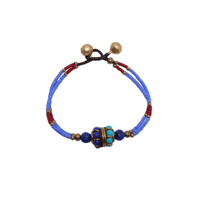 Ethnic Style Handmade Bracelet Color Stone Sky Bead Fashion Round Bead Bracelet