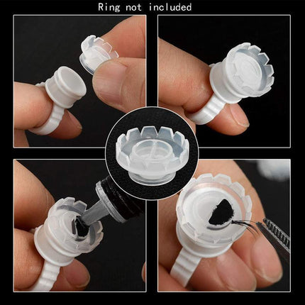 100X Eyelashes Glue Holder Blossom Cup Ring Eyelash Extension Adhesive Stand NEW - Aimall