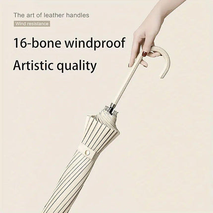 Large 16 Bone Automatic Umbrella Unisex Long Handle Dual Use Rain Sun Umbrella