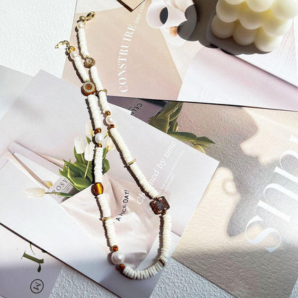 Pepe Wheel Pearl Necklace And Bracelet Set Elegant Jewelry For Women Fashion