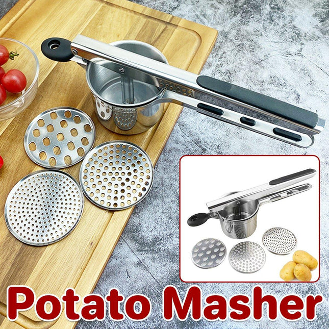 Stainless Steel Manual Potato Masher Fruit Juicer Grinder for Kitchen Use