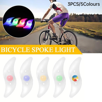3PCS Mountain Bike Spoke Light Colourful LED Wheel Light Silicone Cycling Gear