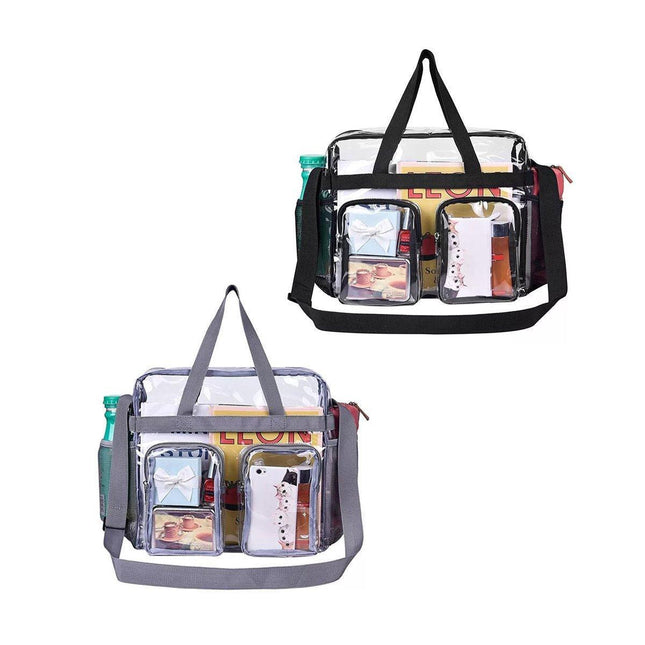 Clear Tote Bag Plastic Transparent Purse Handbag Zipper Security Event Stadium