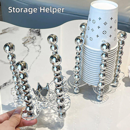 Cup Storage Shelf Paper Cup Holder Organizer Kitchen Cup Holder Storage Solution