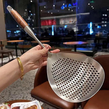 304 Stainless Steel Kitchen Colander Long Handle Noodle Dumpling Strainer Spoon