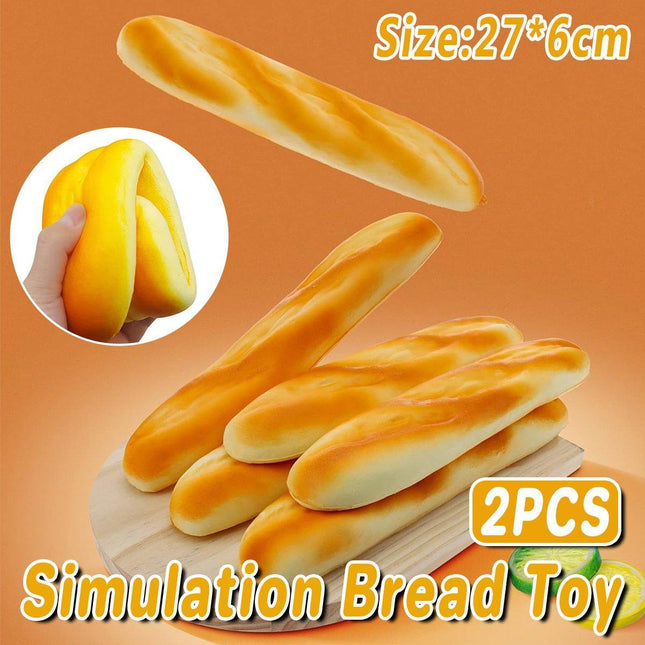 2pcs Long Bread Food Display Model Realistic Fake Bread for Bakery Decoration