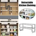 Expandable Kitchen Shelf Cabinet Organizer Tiered Storage Rack for Home Use