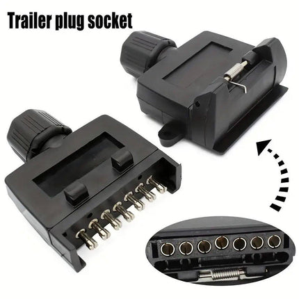 Austrac 7 Pin Plug Socket for Motorhome Caravan Trailer Electrical Connector